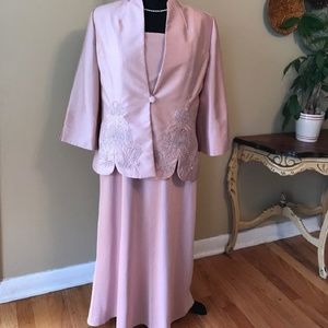 Dress with matching jeweled jacket